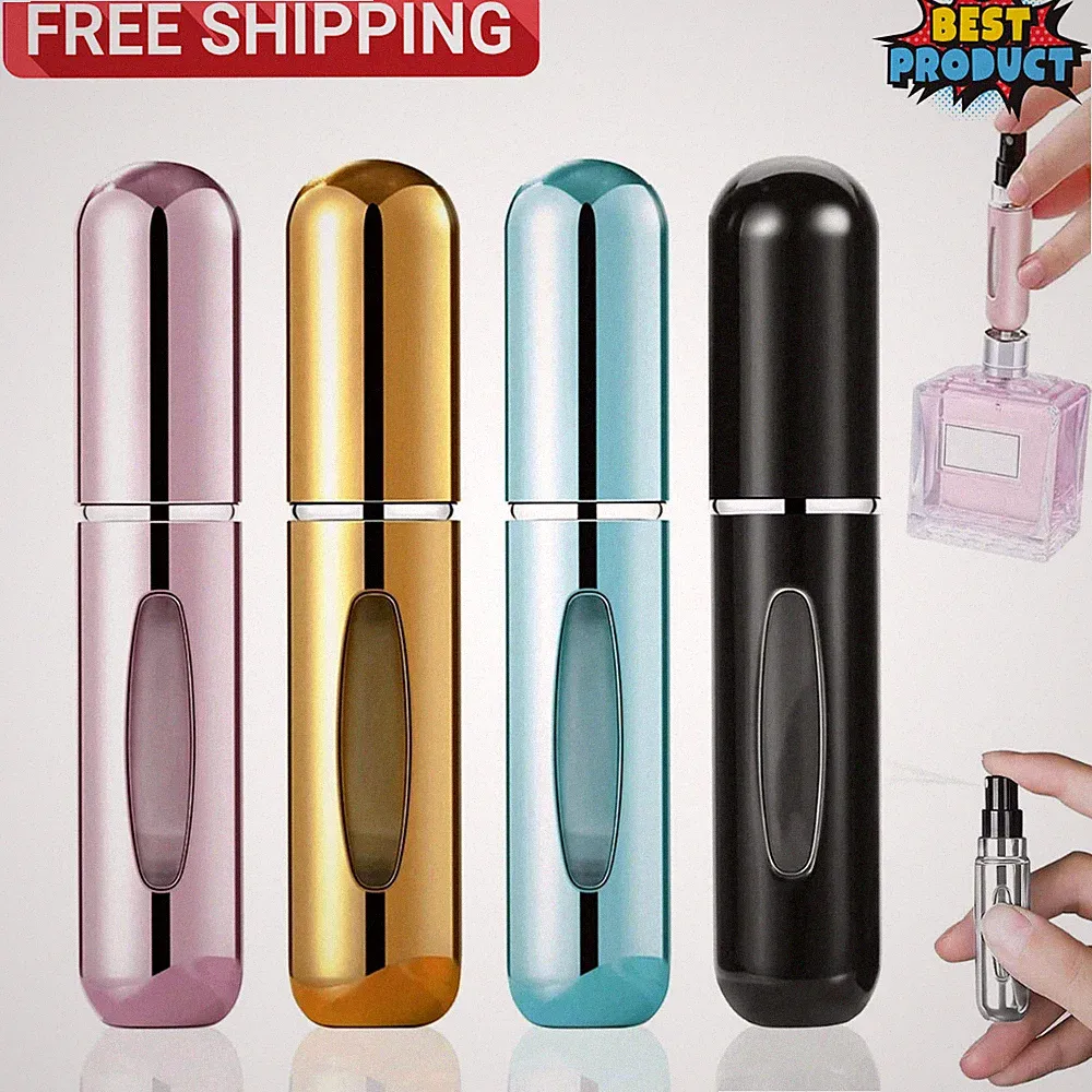 4pc Refillable Perfume Atomizer 5ml Bottle Travel Portable Pocket Scent Sprayer