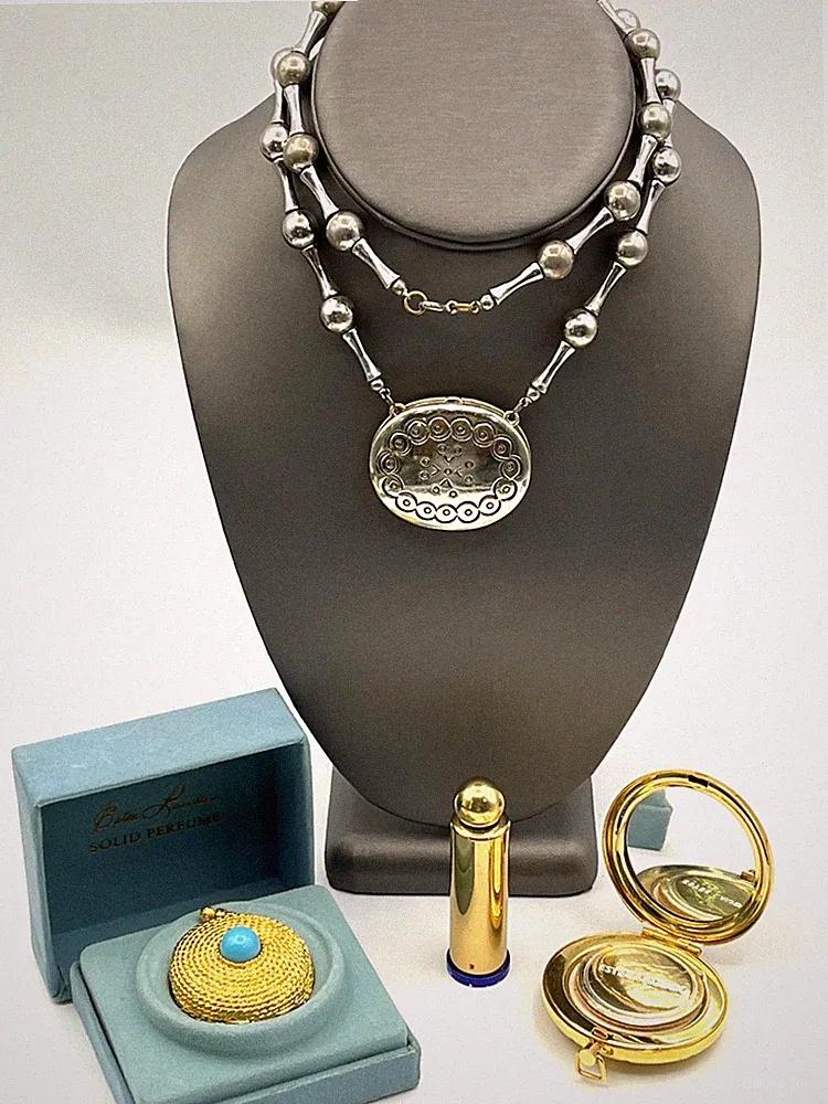 Compact Powder Solid Perfume Lot Estee Lauder Moonsilver Youth Dew Vintage