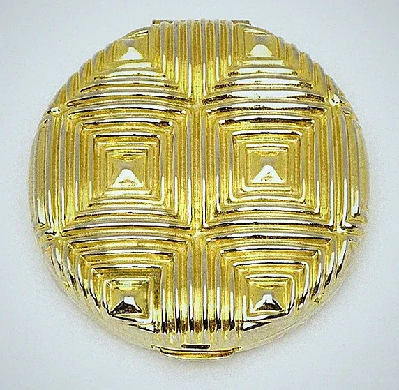 Estee Lauder Solid Perfume Powder Compact "Golden Weave" Mint Condition